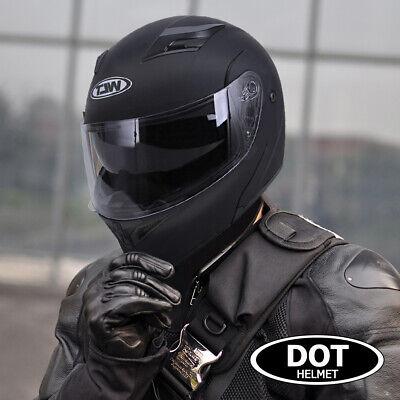 DOT Flip up Modular Full Face Motorcycle Helmet Dual Men Women Visor Motocross, L (59-60)