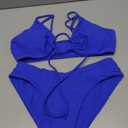 SherryDC Women's Cheeky V Cut Bikini Set Sexy 2 Piece Swimsuit String High Cut Bathing Suit (Medium, 123-royal Blue)
