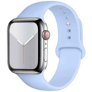Sport Watch Band Compatible with Apple Watch Band 38mm 40mm 41mm 42mm 44mm 45mm 46mm 49mm Women Men, Soft Silicone Replacement Strap with Classic Clasp for iWatch Ultra SE Series 10/9/8/7/6/5/4/3/2/1 (Mist blue, 44mm/45mm/46mm/49mm/42mm(Series 3) M/L)