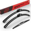 BERG REGEN 22"+22" Windshield Wiper Blades with 12" Rear Automotive Replacement Set for Chevy Tahoe 2014 2013 2012 2011 2010 2009 2008 2007  Genuine OEM Quality (Set of 3)