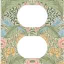 Morris Vintage Floral Lotus Pink Pomegranate Flower Outlet Covers 1 Gang Duplex Light Switch Cover Decorative Switch Plates Electrical Receptacle Faceplate Wall Plate for Bedroom Living Room Decor