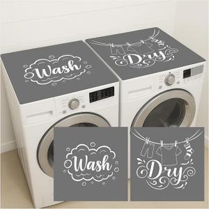 2 Pack Washer and Dryer Top Protector Mat 26.526.5 Inch Non Slip Washer and Dryer Topper Quick Dry Dryer Mat for Top of Dryer Waterproof Dustproof Laundry Room Cover Gray