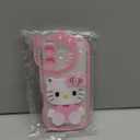 Cute Kawaii Cartoon Phone Case for iPhone 17 Built-in Makeup Mirror for Women Girls, Soft Silicone Transparent Protective Phone Case for iPhone 17 6.3 Inch, Pink