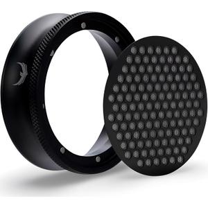 Magnetic 54mm Dosing Funnel & Espresso Puck Screen Set Compatible with Breville Espresso Machines Dosing Ring And Filter for 54 mm Portafilter Basket (Black)