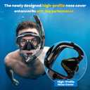 Aegend Snorkeling Gear for Adults, Dry Snorkel Set with Ergonomic Raised Nose Cover for Anti-Fog with Mesh Bag, HD View Anti-Leak for Scuba Diving