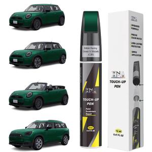 XNA British Racing Green IV Metallic(C3B) for MINI Touch Up Paint, 2 in 1 Car Scratch Remover with Pen Tip and Brush, Exact Color-Matched for Car Paint Scratch Repair, Quick & Easy Fix Chips and Nicks
