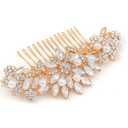 Crystal Wedding Hair Comb Bridal Hair Comb with Pearl Wedding Headpiece for party wear Golden Hair Accessory