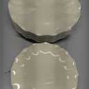 LIYH 24 Pcs Plastic Plates Reusable, Unbreakable Dinner Plates, Scalloped Plastic Plates, Dishwasher Safe, Ivory Plate Sets Perfect for Parties, Birthday, Picnics, BPA Free(12Guests) (10inch and 7.5inch)