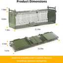 26" 2-Door Live Animal Traps for Stray Cats up to 5.5 pounds, Raccoons, Squirrel, Skunk, Mole, Groundhog, Armadillo, Rabbit, with Pedal Triggers