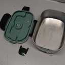 Green Electric Lunch Box Food Heater 80W Heated LunchBox for Adults, 12V 24V 110V 220V Lunch Warmer Portable for Work Car Truck Jobsite Work with 304 Stainless Steel Container Christmas Gift