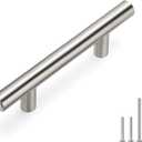 homdiy 10 Pack |Cabinet Handles Brushed Nickel Cabinet Pulls Cabinet Hardware 2-1/2in Hole Centers Drawer Pulls Kitchen Cupboard Euro T Bar Dresser Pulls 201SN