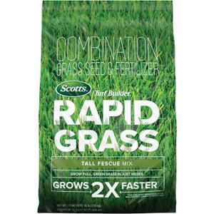 Scotts Turf Builder Rapid Grass Tall Fescue Mix, Combination Seed and Fertilizer, Grows Green Grass in Just Weeks, For Overseeding and New Lawns, 16 lb.