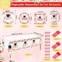 Funnymoom 452 Pcs 2026 Red Floral Graduation Decoration for 50, Class of 2026 Red White Gold Grad Paper Plates Napkins Cups Tablecloth Cutlery Straws for College School Congrats Grad Party Supplies