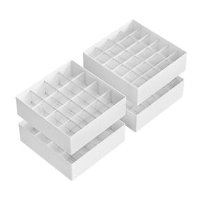 SONGMICS Set of 4 Drawer Organizers, Closet Organizers for Underwear, 80 Cells, Foldable Sock Holders, 11.8 x 11.8 x 3.9 Inches, for Storing Socks, Ties, Belts, Cloud White URUS011W01