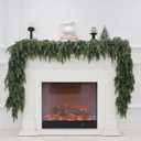 2Pcs Christmas Cedar Garland Artificial Real Touch Thickness Realistic Greenery Pine Garland for Mantle Fireplace Outdoor Indoor Christmas Decorations 6FT