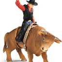 Schleich Farm World Cowboy Bull Riding 4-Piece Cowboy Toy Set for Rodeo Fans & Kids Ages 3+
