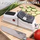 USB Electric Knife Sharpener for Home Commercial Chef, Double Sided Knife Sharpener, Quick Sharpening & Polishing-With 3 Pcs Replacement (White)