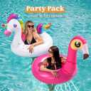 JOYIN 2-Pack Flamingo Unicorn Pool Float - Fun Floaties Inflatable Swimming Pool Tubes Toys Party Decorations, Summer Vacation Lake Beach Floaty Swim Rings Raft Lounger for Adults & Kids