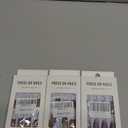 24Pcs French Tip Press On Nails - Medium Almond Glossy False Nails with Flower Designs, Full Cover Acrylic DIY Manicure, Set of 3, Mix