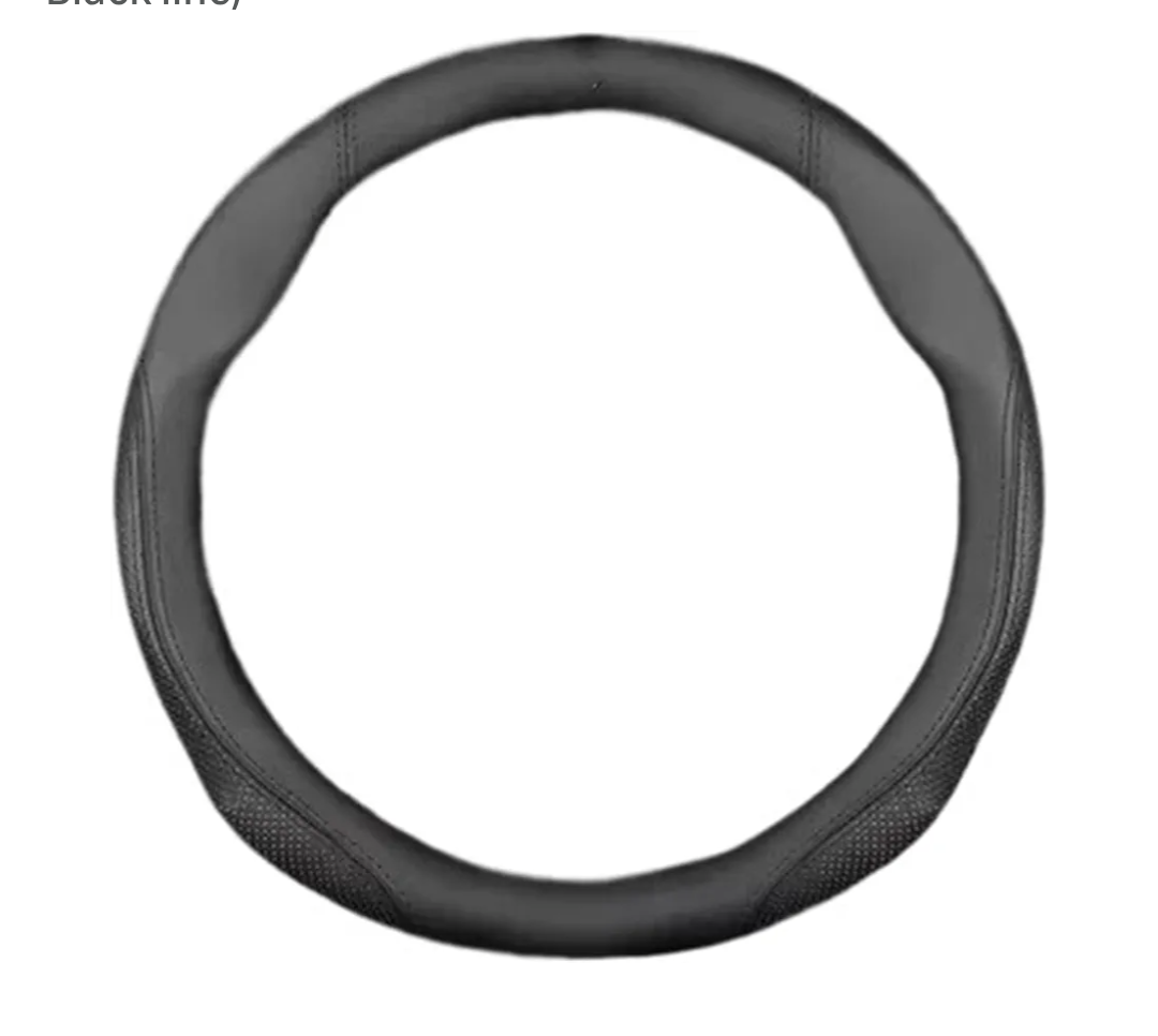 Leather Car Steering Wheel Cover Sports Style Compatible For Mazda 3 5 6/SKYACTIV/Axela/Atenza MX5 BT50 CX30 CX5 CX7 CX8 CX9 RX7 RX8(Leather Black line)