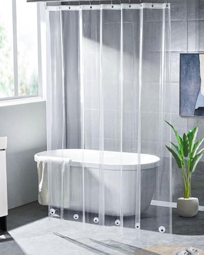 Premium Clear Shower Curtain Liner with Magnets and Rustproof Grommets, Lightweight, Waterproof, Odor-Free, Non-PVC Suitable for Home, Hotel, Office etc. (72'Wx84'H)