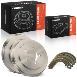 A-Premium 10.55 inch (268mm) Rear Brake Drums + Ceramic Shoes Set Compatible with Select Jeep, Dodge and Chrysler Models - Compass 2009-2017, Patriot 2008-2017, Caliber, Avenger, Sebring, 6-PC Set