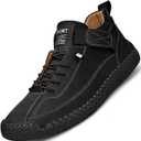 LZDZN Mens Leather Shoes for Men Loafers Casual Dress Driving Men's Boat Black Brown Khaki Blue Green Big Size Male Handmade Fashion (8.5)