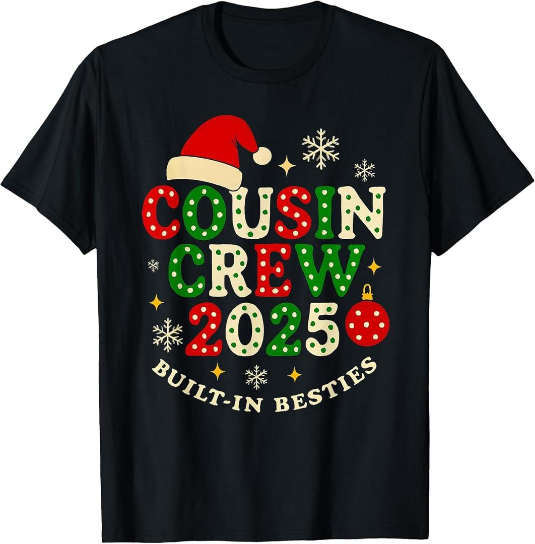 Christmas Cousin Crew 2025 Matching Family Festive Kids T-Shirt, Size M