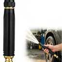 High Pressure Hose Nozzle, 2026 Upgraded All Metal Jet Sweeper Nozzle for Garden Hose, Heavy Duty Adjustable Twist Water Sprayer for Car Wash, Patio, Driveway and Outdoor Cleaning (1 PC)