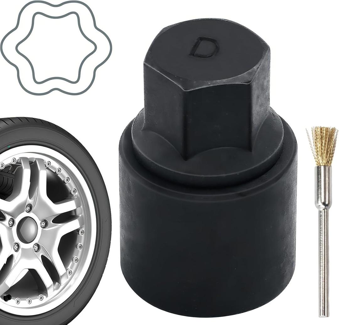 D-Wheel Locking Lug Nut Key Compatible with Toyota Lexus, Tacoma, Chrome Wheel Lock Nuts Socket Adapter, Anti-Theft Lugnut Removal Tool, Tire Nut Removal Tools