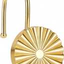 Metal Shower Curtain Hooks, Rust-Resistant Hooks for Shower Curtain Rods, Set of 12, Beautifully Designed Bathroom Curtain Decor (Gold)