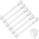 Fvonzon 6 Pack Small Tension Rods 8-12.5 Inch, Thin Tension Curtain Rod, Mini Spring Rod for Closet, Cabinet & Kitchen, Tiny Curtain Rod Tension, Short Closet Rods, White