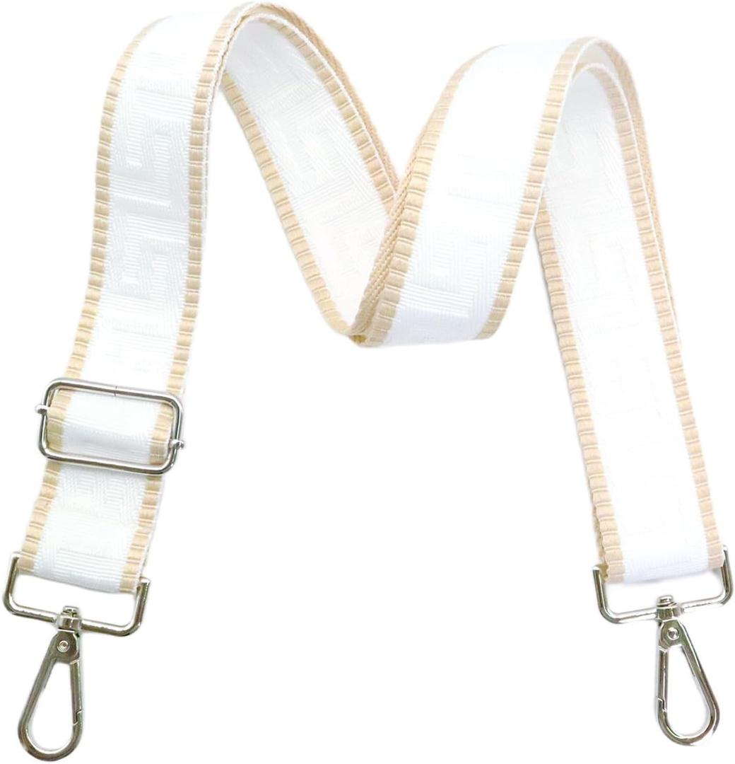 Adjustable Khaki Purse Strap - 1.5" Wide Handbags, Camera, Guitar, Phone & Crossbody Bag Replacement Shoulder Straps(Silver Hardware)