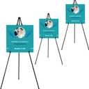 63" Instant Easels Stand for Wedding Sign & Posters,Adjustable Metal Easels for Display Painting Canvas,Folding Tripod with Portable Bag by JoyYeux,Black 3Pack