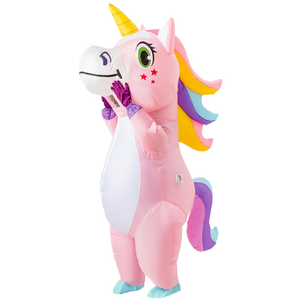 Spooktacular Creations Inflatable Costume Adult, Full Body Riding a Unicorn Blow Up Costume for Halloween Inflatables Party
