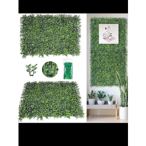 Bybeton Artificial Boxwood Panels,24"x 16" (24pc) 4-Layer Leaves UV-Anti Greenery Grass Wall Backdrop for Indoor Outdoor Privacy Protected and Garden, Balcony,Privacy Fence Screen Decor