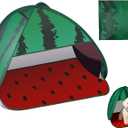 Mini Tent for Pets Small Dog Tent for Beach Portable Pop Up Sun Shade Shelter with Phone Compartment for Puppy and Large Cats Small Animals Sun Canopy for Camping and Outdoor (Watermelon)