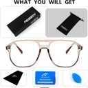 FEISEDY Blue Light Reading Glasses for Woman Men, Fashion Square Pilot Computer Glasses, Anti Eyestrain Glare Readers B0318