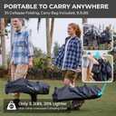 FUNDANGO Oversized Camping Chair for Adults, Heavy Duty Portable Foldable Lawn Chair with Padded Seat & Back, Lumbar Support, 4-can Cooler & Cup Holder, Carry Bag Included for Outdoor