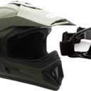 MMG Adult Motorcycle Off Road Helmet DOT - MX ATV Dirt Bike Motocross UTV - with Goggles (Military Green, Large)