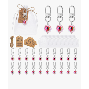 20 Set Evil Eye Keychain Bulk Christmas Party Favor Keyring Gift with Thank You Tag Organza for Women Bag
