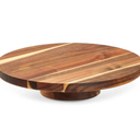 Juvale Round Acacia Wood Cake Stand for Wedding - Wooden Cake Stand for Appetizers and Desserts (12.75 Inches)