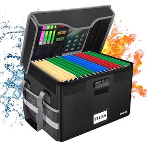 DocSafe 5200°F Document Organizer with Lock, Upgraded Heat Insulated Fireproof＆Water-Resistant Box 8 Layers File Organizer, Portable Home Travel Safe Storage for Important Documents, Files and More