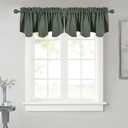 NICETOWN Kitchen Curtain Blackout Valance for Living Room, Farmhouse Thermal Insultaed Bathroom Rod Pocket Window Valances for Small Windows Bedroom Christmas, 1 PC, W52 x L18, Dark Mallard