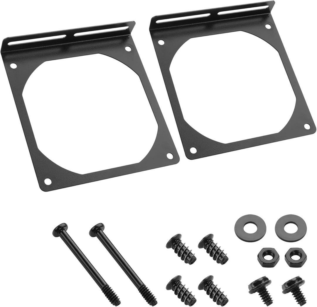 YAODHAOAD Fan Mount Stand Bracket, Metal Computer Case Fan Mount Rack Kit, Universal PC Case Fan Holder Accessory for Enhanced Cooling System DIY (2PCS) (12CM)