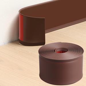 Flexible Baseboard Molding Trim, Peel and Stick Rubber Baseboard Trim, Self-Adhesive Design Vinyl Wall Base Moulding Trim, 4inch(W) x 20feet(L), Brown