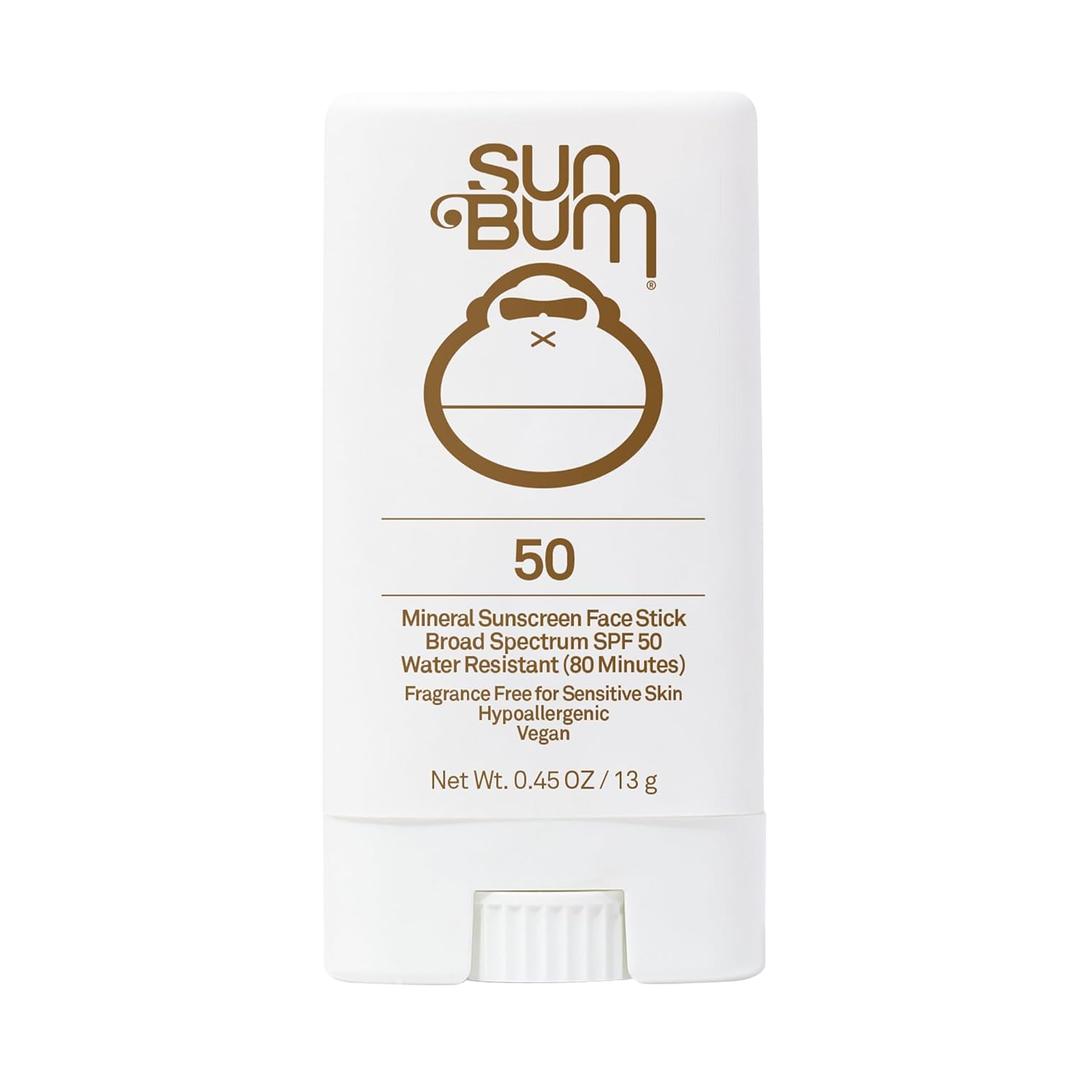 Sun Bum Mineral SPF 50 Face Stick Sunscreen - Water-Resistant Broad Spectrum Sunscreen with Vitamin E - Hawaii 104 Act Compliant (Made without Octinoxate & Oxybenzone) - Travel Size 0.45 oz