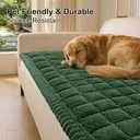 Smiry Non Slip Couch Armrest Covers for Dogs, Fuzzy Pet Couch Arm Covers for Sofa Pet Friendly, Soft Sofa Slipcovers Recliner Chair Arm Protector Washable (Dark Green, 27.6" x 27.6")
