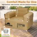 Inflatable Sofa with Built-in Pump,Heavy Duty 1000D Ripstop,Sag-Resistant Air Sofa,Double-Layer Portable Air Couch for Camping, Beach, Music Festival,Home Theater,Machine Washable,Single Air Sofa