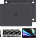 Batianda for New MacBook Pro 14 inch Case M4 M3 M2 M1 Pro/Max Chip 2024 2023 2021 Release, Frosted Rubberized Hard Shell Case with Keyboard Cover Screen Protector, Matte Black